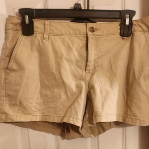 Beige Casual Shorts